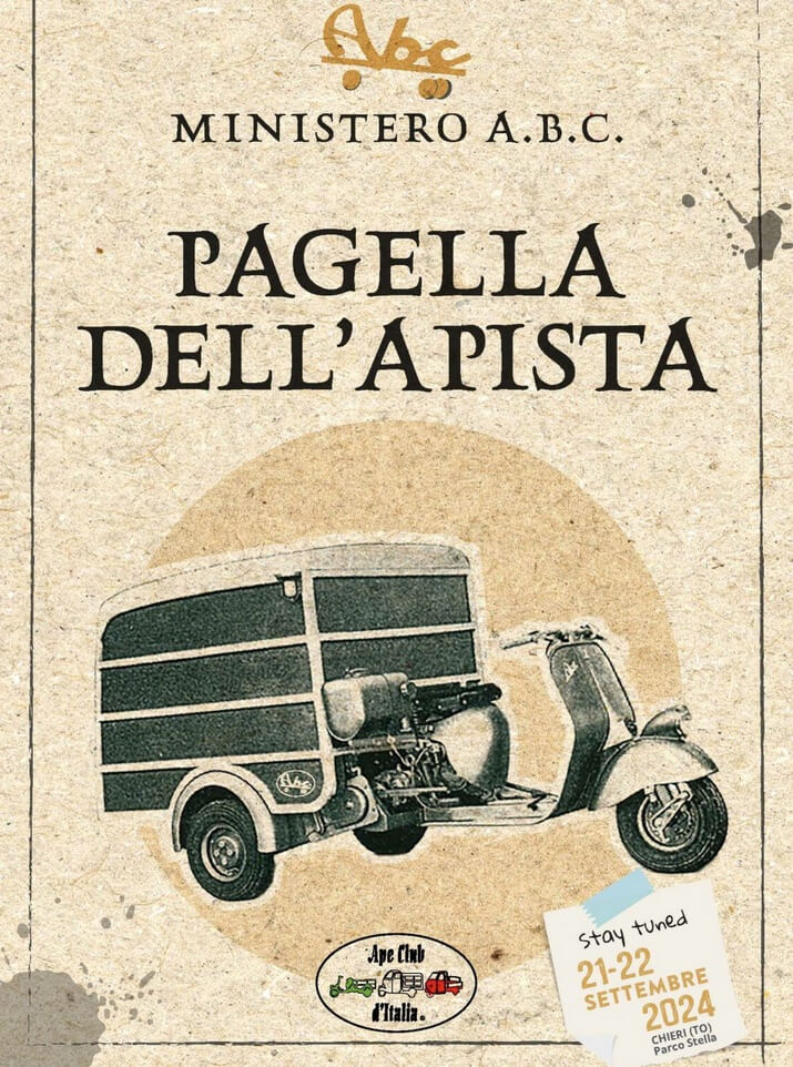 “ABC, LE PRIME APE”: RADUNO DEI MODELLI CAPOSTIPITI. A VILLA LANDRIANO DI CHIERI (TORINO), 21 E 22 SETTEMBRE 2024