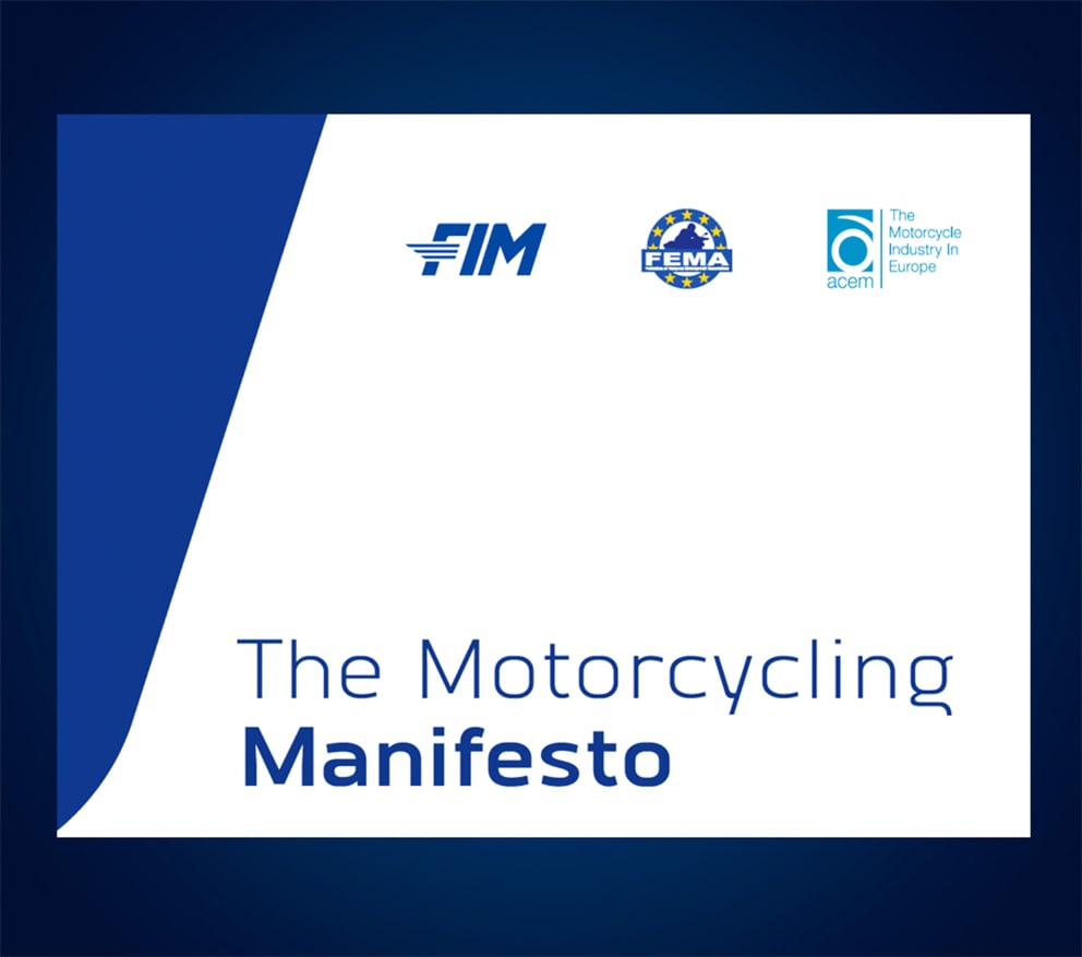 “THE MOTORCYCLING MANIFESTO”: CONSUMATORI E PRODUTTORI COLLABORANO ALLA DEFINIZIONE DI UN MANIFESTO STORICO DEDICATO AL MOTOCICLISMO, IN VISTA DELLA GIORNATA DELL’EUROPA E DELLE PROSSIME ELEZIONI
			